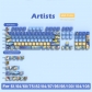 Artists 104+18 Clear PC+PBT Dye-subbed Pudding Jelly Keycaps Set MSA Profile Mechanical Keyboard